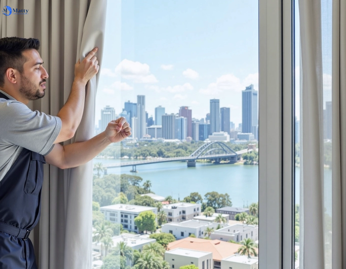 Professional curtain steam cleaning service belivah QLD by Matty Curtain Cleaning
